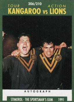 1991 Stimorol NRL #206 Tour Action Kangaroo vs Lions Front